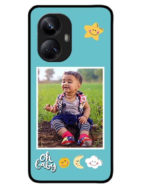 Custom Realme 10 Pro Plus 5G Personalized Glass Phone Case - Smiley Kids Stars Design