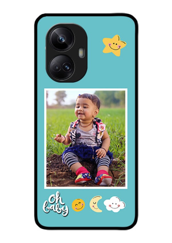 Realme 10 Pro Plus 5G Personalized Glass Phone Case - Smiley Kids Stars Design