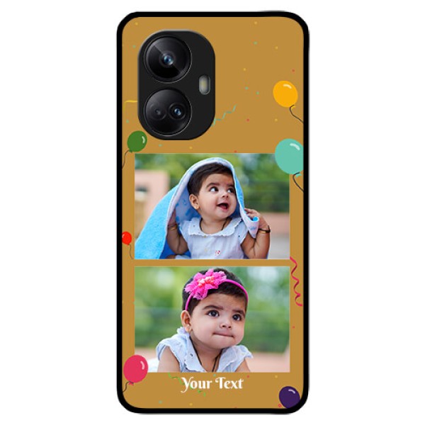 Realme 10 Pro Plus 5G Personalized Glass Phone Case - Image Holder with Birthday Celebrations Design