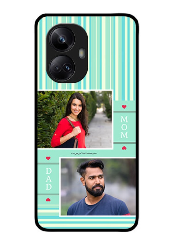Realme 10 Pro Plus 5G Custom Glass Phone Case - Mom & Dad Pic Design