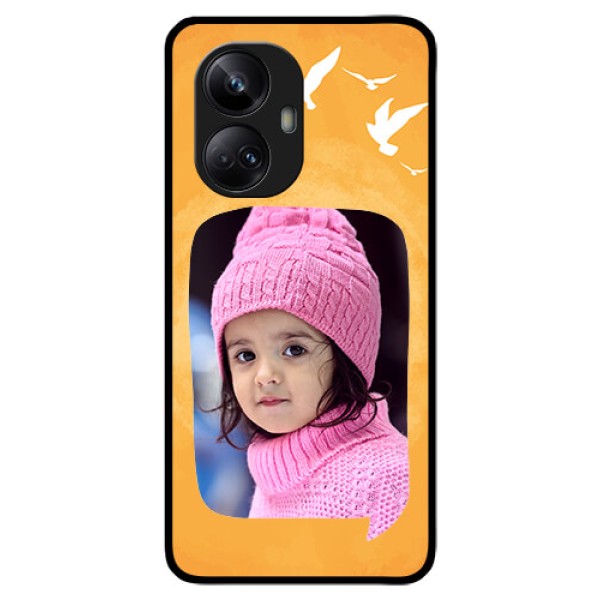 Realme 10 Pro Plus 5G Personalized Glass Phone Case - Water Color Design with Bird Icons Realme 10 Pro Plus 5G Personalized Glass Phone Case - Water Color Design with Bird Icons