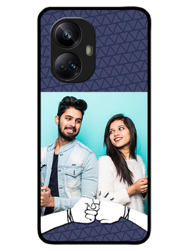 Custom Realme 10 Pro Plus 5G Photo Printing on Glass Case - with Best Friends Design
