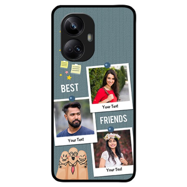 Realme 10 Pro Plus 5G Personalized Glass Phone Case - Sticky Frames and Friendship Design Realme 10 Pro Plus 5G Personalized Glass Phone Case - Sticky Frames and Friendship Design