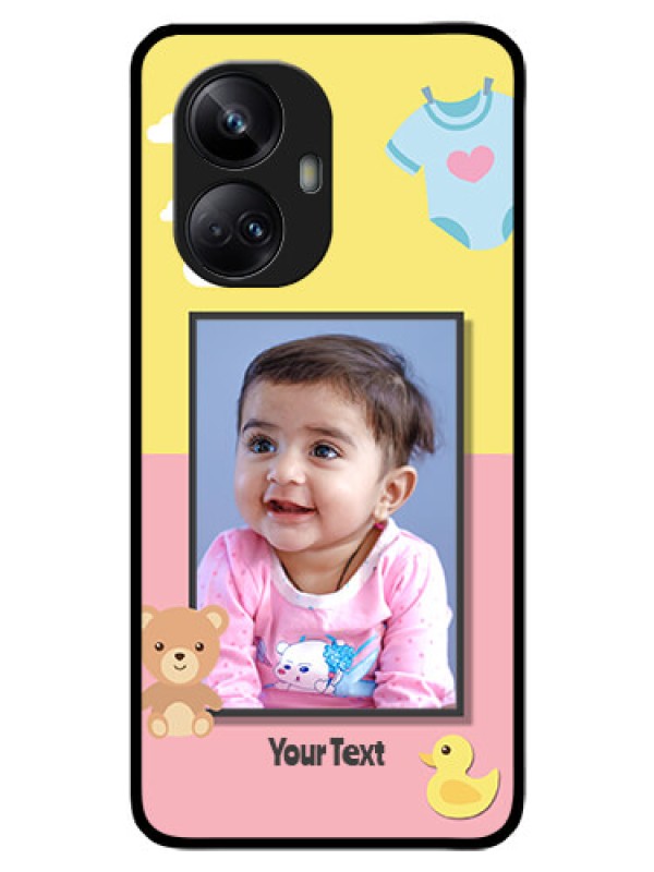 Custom Realme 10 Pro Plus 5G Photo Printing on Glass Case - Kids 2 Color Design