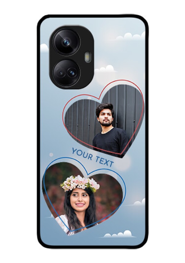 Realme 10 Pro Plus 5G Custom Glass Mobile Case - Blue Color Couple Design
