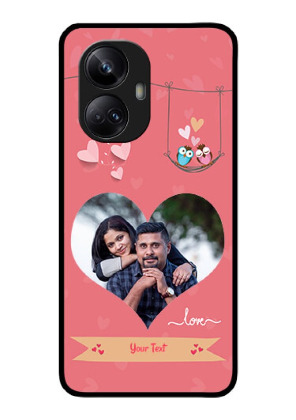 Realme 10 Pro Plus 5G Personalized Glass Phone Case - Peach Color Love Design