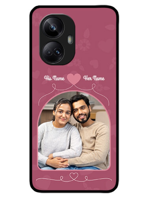 Custom Realme 10 Pro Plus 5G Photo Printing on Glass Case - Love Floral Design