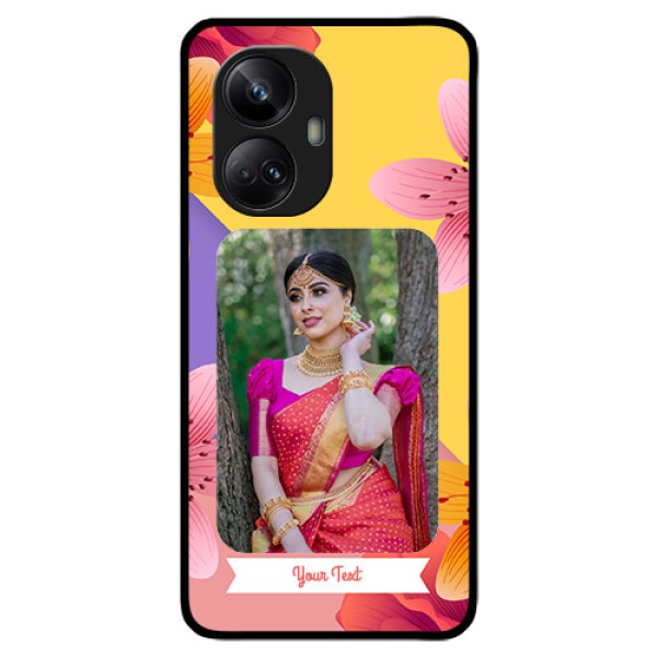 Realme 10 Pro Plus 5G Custom Glass Mobile Case - 3 Image With Vintage Floral Design Realme 10 Pro Plus 5G Custom Glass Mobile Case - 3 Image With Vintage Floral Design