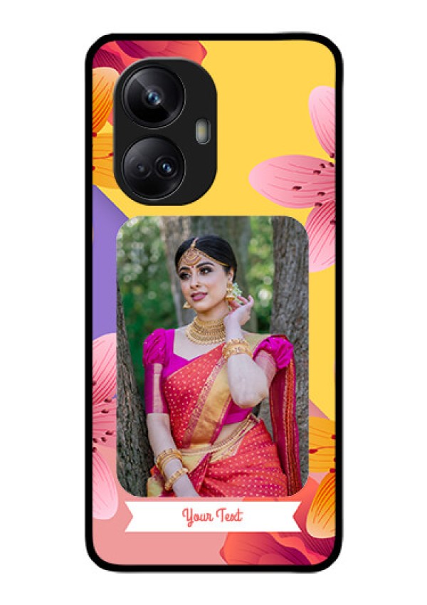 Realme 10 Pro Plus 5G Custom Glass Mobile Case - 3 Image With Vintage Floral Design