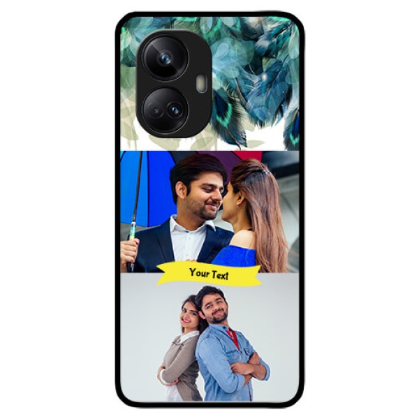Realme 10 Pro Plus 5G Personalized Glass Phone Case - Image with Boho Peacock Feather Design Realme 10 Pro Plus 5G Personalized Glass Phone Case - Image with Boho Peacock Feather Design