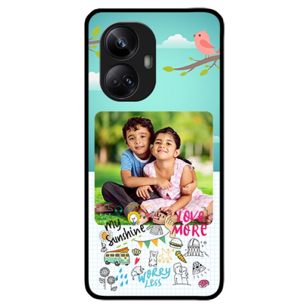 Realme 10 Pro Plus 5G Photo Printing on Glass Case - Doodle love Design