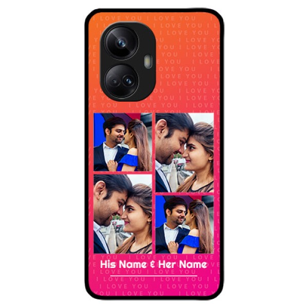Realme 10 Pro Plus 5G Custom Glass Phone Case - I Love You Pink Design