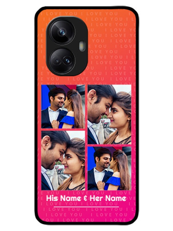 Custom Realme 10 Pro Plus 5G Custom Glass Phone Case - I Love You Pink Design