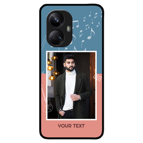 Realme 10 Pro Plus 5G Photo Printing on Glass Case - with Color Musical Note Design Realme 10 Pro Plus 5G Photo Printing on Glass Case - with Color Musical Note Design