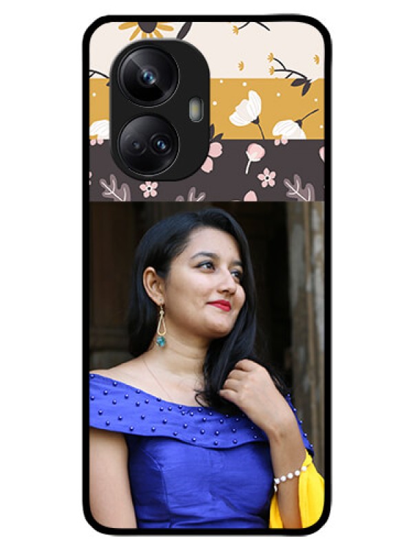 Custom Realme 10 Pro Plus 5G Custom Glass Phone Case - Stylish Floral Design