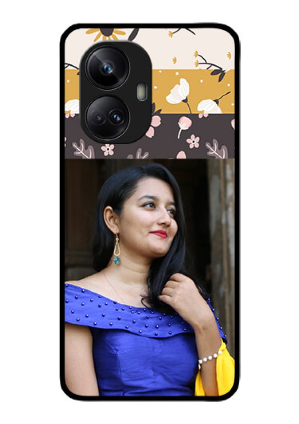 Realme 10 Pro Plus 5G Custom Glass Phone Case - Stylish Floral Design