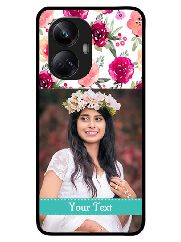 Custom Realme 10 Pro Plus 5G Custom Glass Phone Case - Watercolor Floral Design