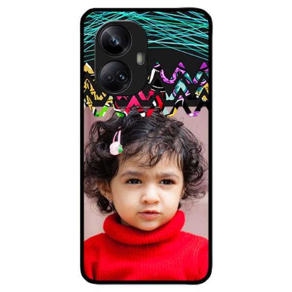 Realme 10 Pro Plus 5G Personalized Glass Phone Case - Neon Abstract Design