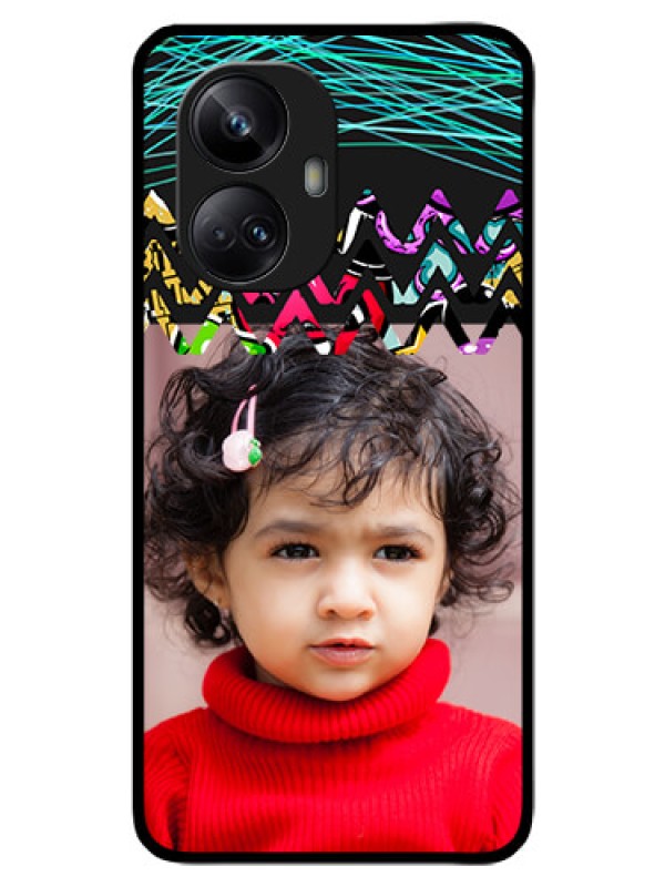 Custom Realme 10 Pro Plus 5G Personalized Glass Phone Case - Neon Abstract Design