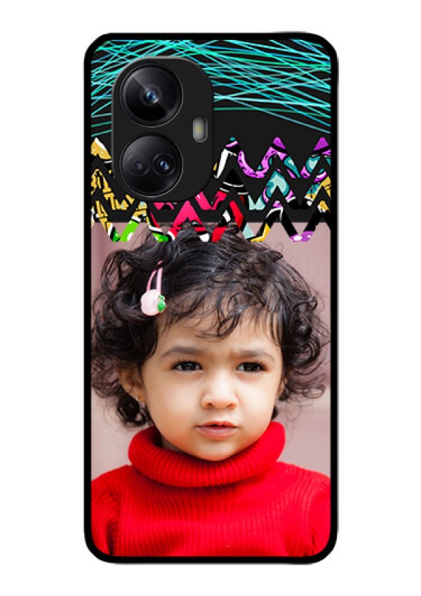 Realme 10 Pro Plus 5G Personalized Glass Phone Case - Neon Abstract Design