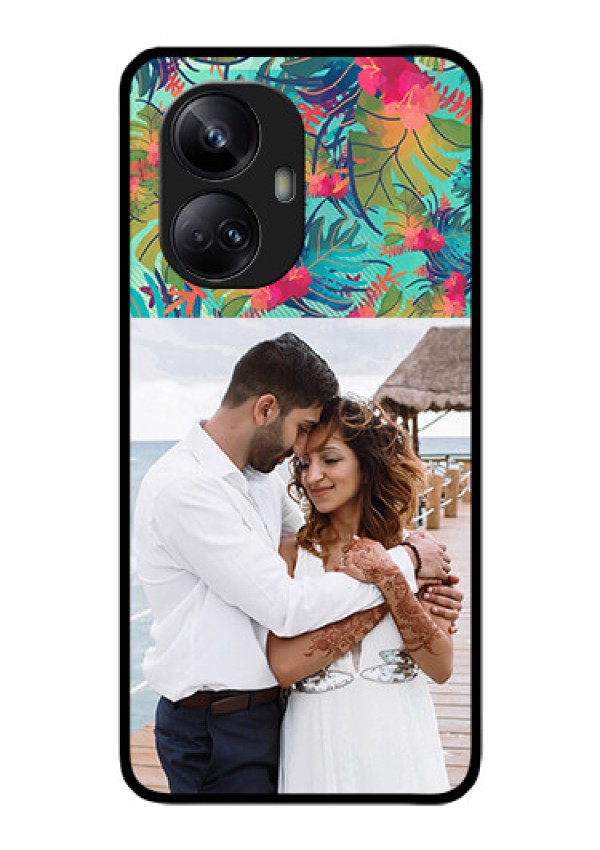 Realme 10 Pro Plus 5G Photo Printing on Glass Case - Watercolor Floral Design
