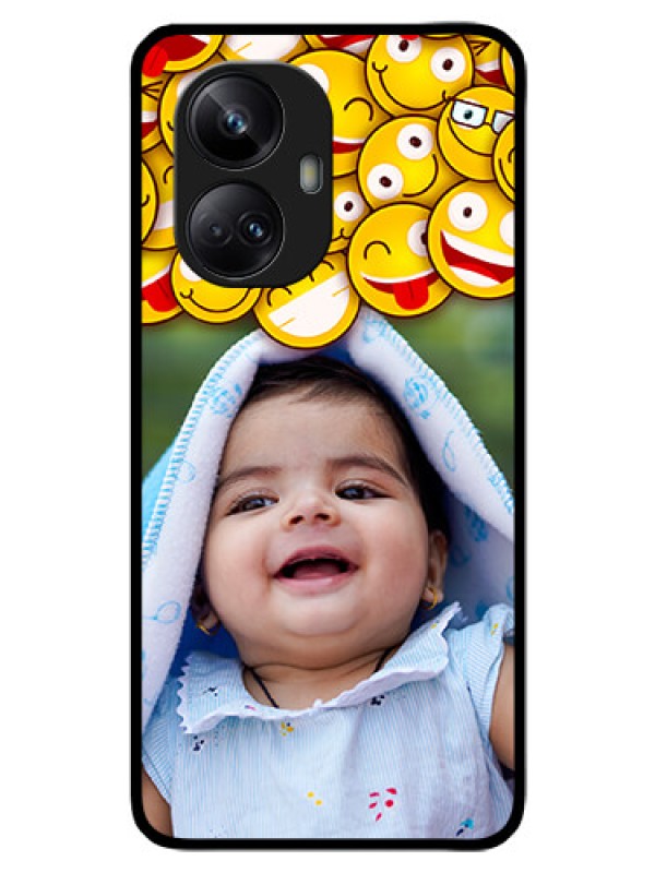 Custom Realme 10 Pro Plus 5G Custom Glass Mobile Case - with Smiley Emoji Design