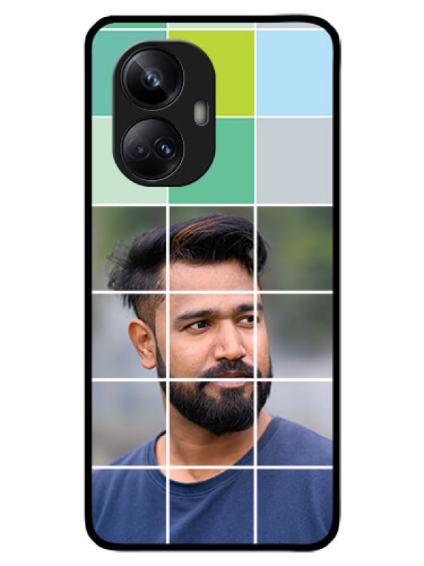 Custom Realme 10 Pro Plus 5G Photo Printing on Glass Case - with white box pattern
