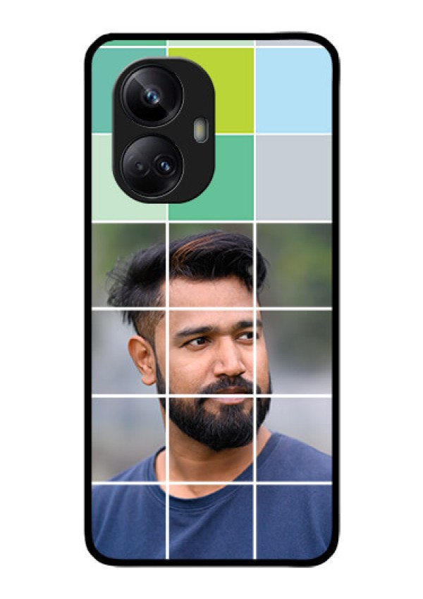 Realme 10 Pro Plus 5G Photo Printing on Glass Case - with white box pattern