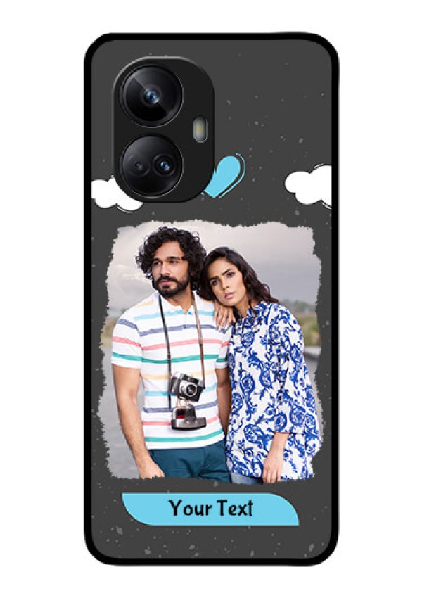 Realme 10 Pro Plus 5G Custom Glass Phone Case - Splashes with love doodles Design