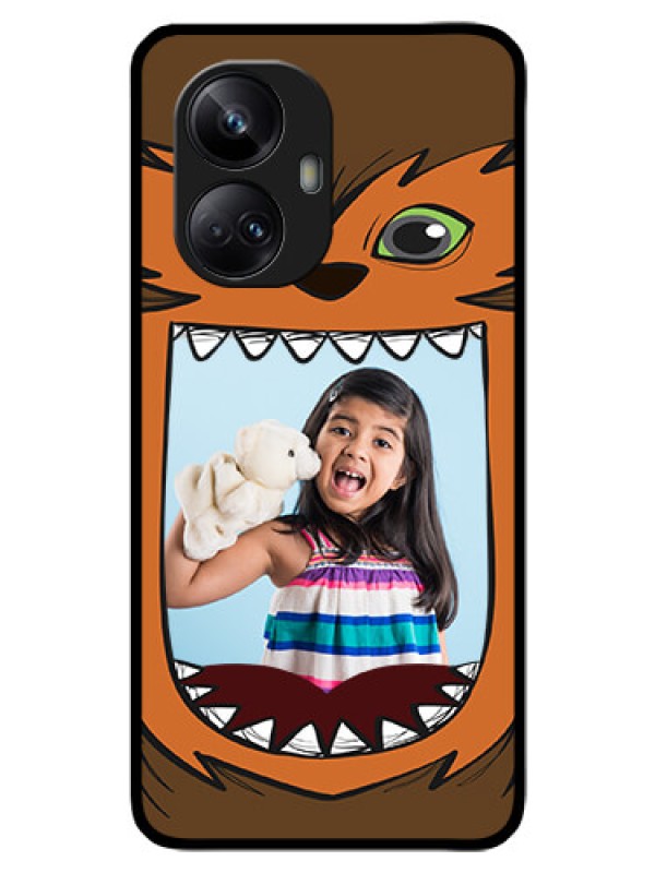 Custom Realme 10 Pro Plus 5G Photo Printing on Glass Case - Owl Monster Back Case Design