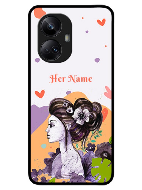 Custom Realme 10 Pro Plus 5G Personalized Glass Phone Case - Woman And Nature Design