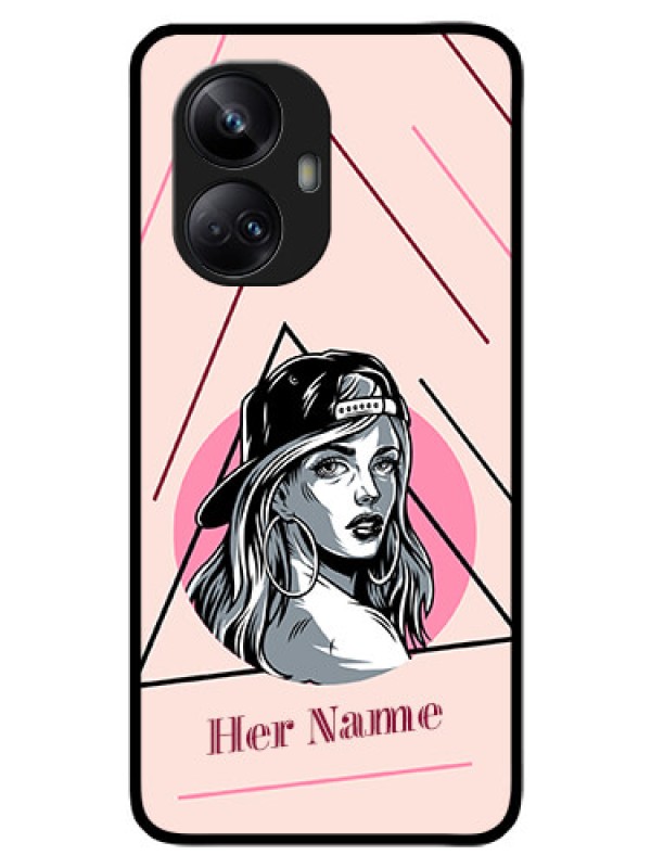 Custom Realme 10 Pro Plus 5G Personalized Glass Phone Case - Rockstar Girl Design