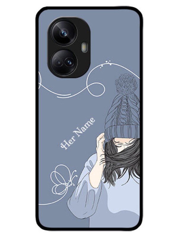 Custom Realme 10 Pro Plus 5G Custom Glass Mobile Case - Girl in winter outfit Design