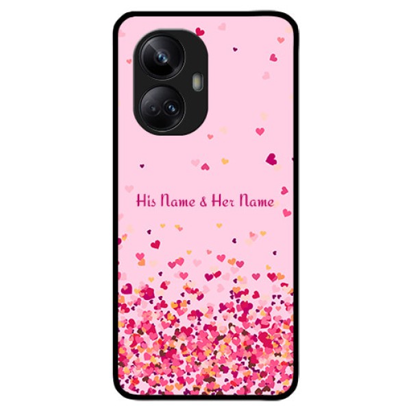 Realme 10 Pro Plus 5G Photo Printing on Glass Case - Floating Hearts Design