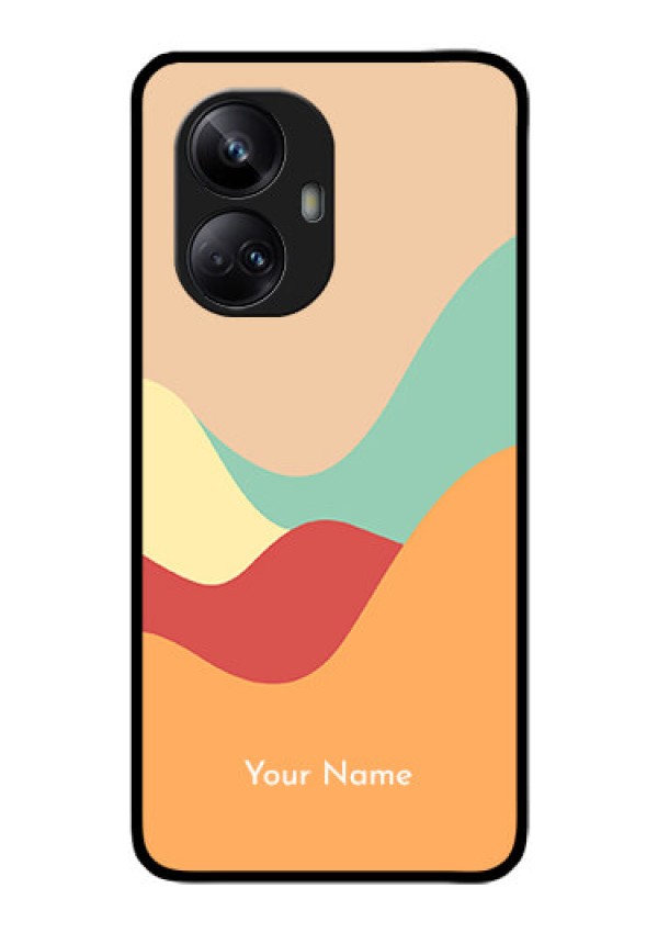 Realme 10 Pro Plus 5G Personalized Glass Phone Case - Ocean Waves Multi-colour Design
