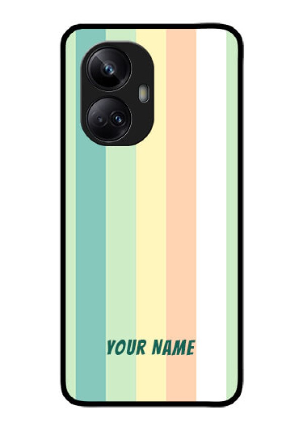 Realme 10 Pro Plus 5G Photo Printing on Glass Case - Multi-colour Stripes Design