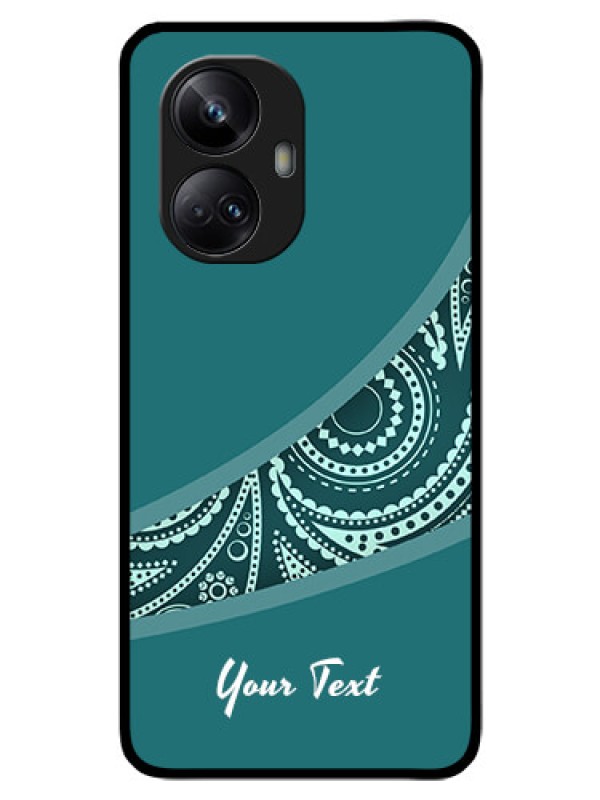 Custom Realme 10 Pro Plus 5G Photo Printing on Glass Case - semi visible floral Design