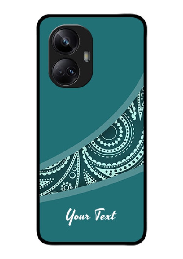 Realme 10 Pro Plus 5G Photo Printing on Glass Case - semi visible floral Design