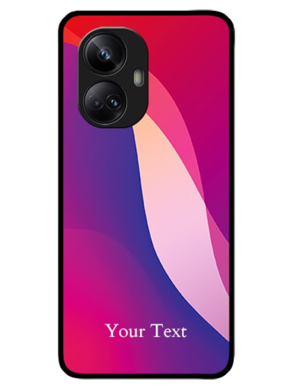 Custom Realme 10 Pro Plus 5G Personalized Glass Phone Case - Digital abstract Overlap Design