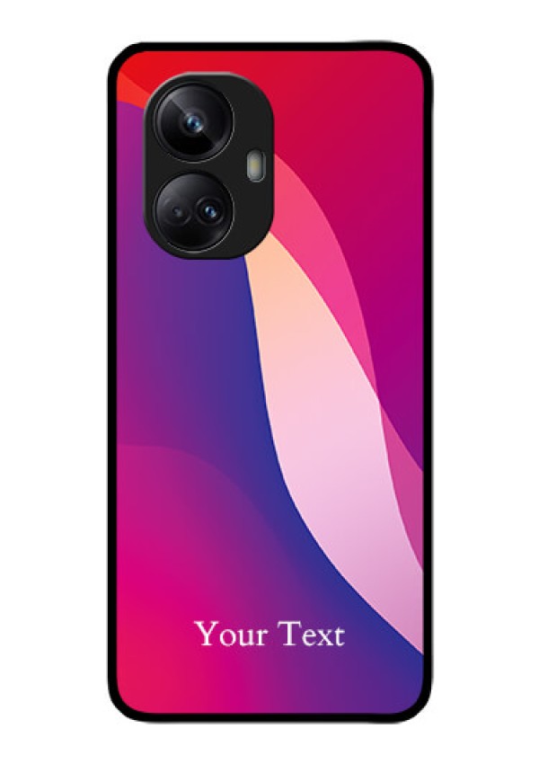 Realme 10 Pro Plus 5G Personalized Glass Phone Case - Digital abstract Overlap Design