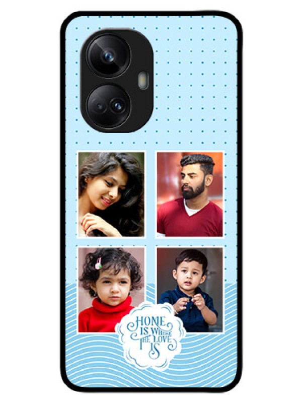 Custom Realme 10 Pro Plus 5G Custom Glass Phone Case - Cute love quote with 4 pic upload Design