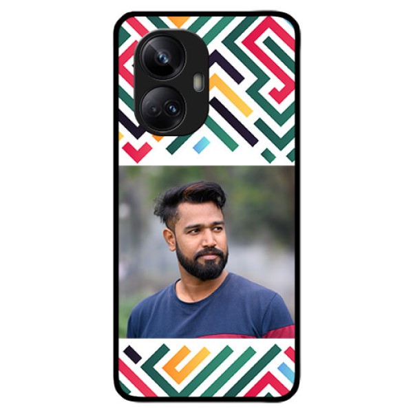 Realme 10 Pro Plus 5G Personalized Glass Phone Case - Colorful Maze Pattern Design Realme 10 Pro Plus 5G Personalized Glass Phone Case - Colorful Maze Pattern Design