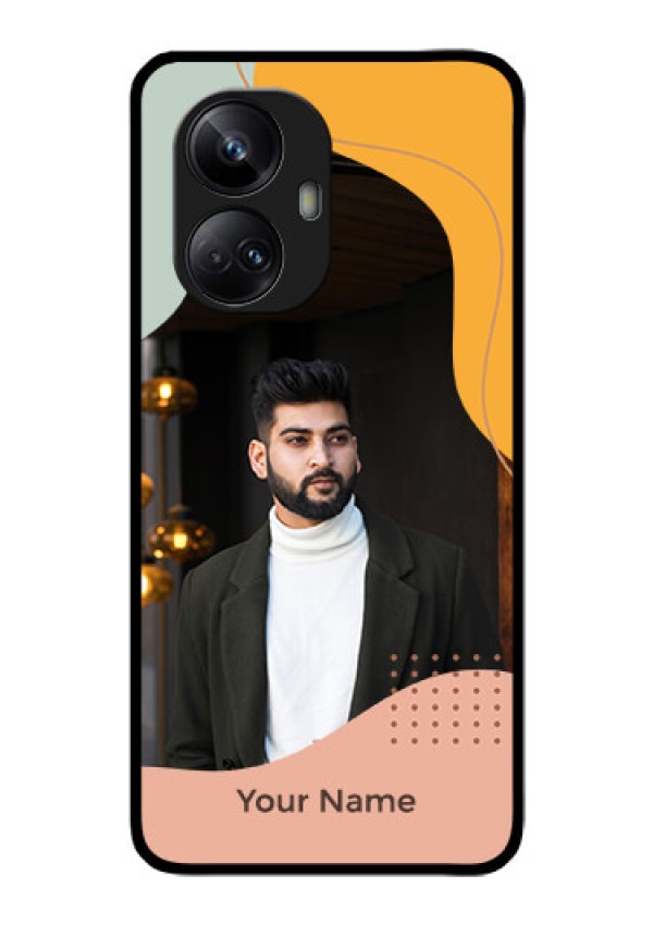 Realme 10 Pro Plus 5G Personalized Glass Phone Case - Tri-coloured overlay design