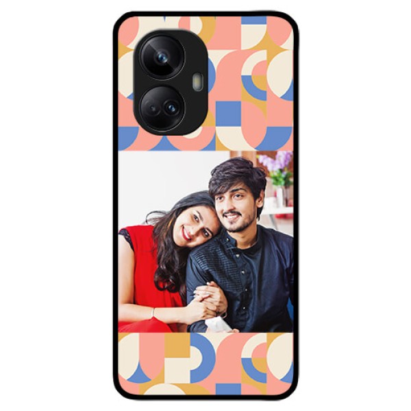 Realme 10 Pro Plus 5G Photo Printing on Glass Case - Semi-circle Maze Pattern Design Realme 10 Pro Plus 5G Photo Printing on Glass Case - Semi-circle Maze Pattern Design