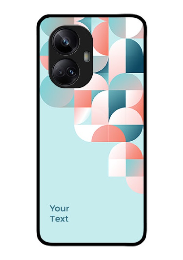 Realme 10 Pro Plus 5G Custom Glass Phone Case - Stylish Semi-circle Pattern Design