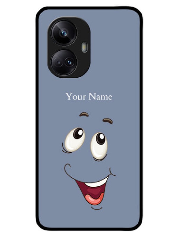 Custom Realme 10 Pro Plus 5G Photo Printing on Glass Case - Laughing Cartoon Face Design