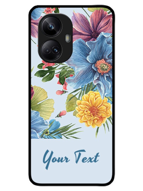 Custom Realme 10 Pro Plus 5G Custom Glass Mobile Case - Stunning Watercolored Flowers Painting Design