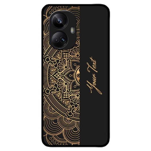 Realme 10 Pro Plus 5G Photo Printing on Glass Case - Mandala art with custom text Design