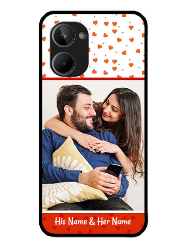 Custom Realme 10 Custom Glass Phone Case - Orange Love Symbol Design