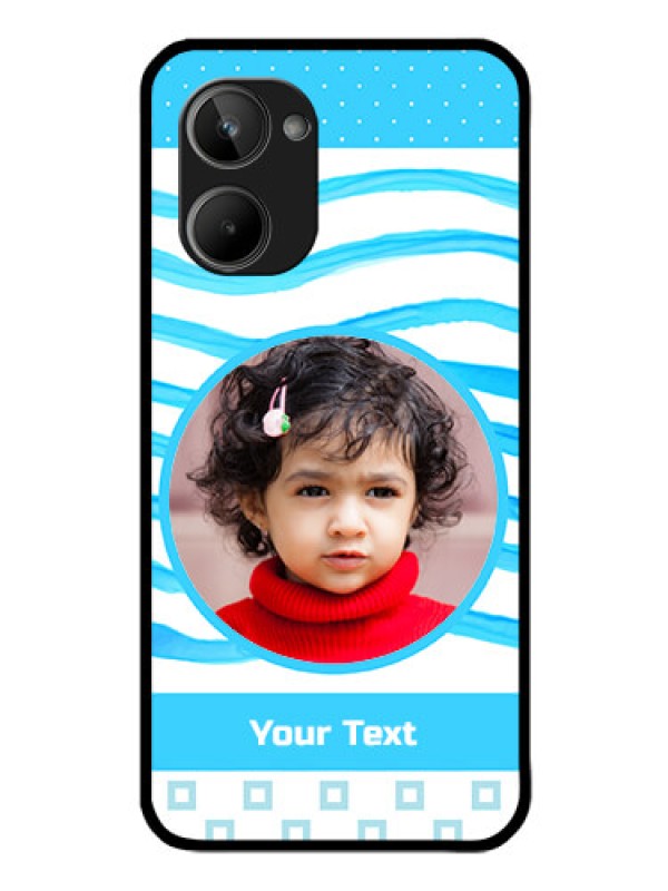 Custom Realme 10 Custom Glass Phone Case - Simple Blue Case Design